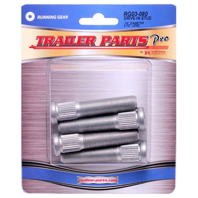 (image for) Trailer Drive In Wheel Studs 1/2"-20 x 2 1/2" Pkg Dexter/Redneck #RG03-080