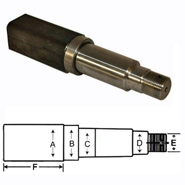 (image for) Trailer #84 Axle Spindle Only 1.50" Square Dexter/Redneck #SP20484LNW