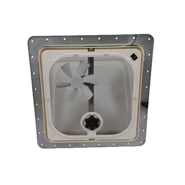 (image for) Trailer Dome Ventilator With Fan Crank Out Vent Replacement Top 14" X 14" Dexter/Redneck #M1659VEN-12V