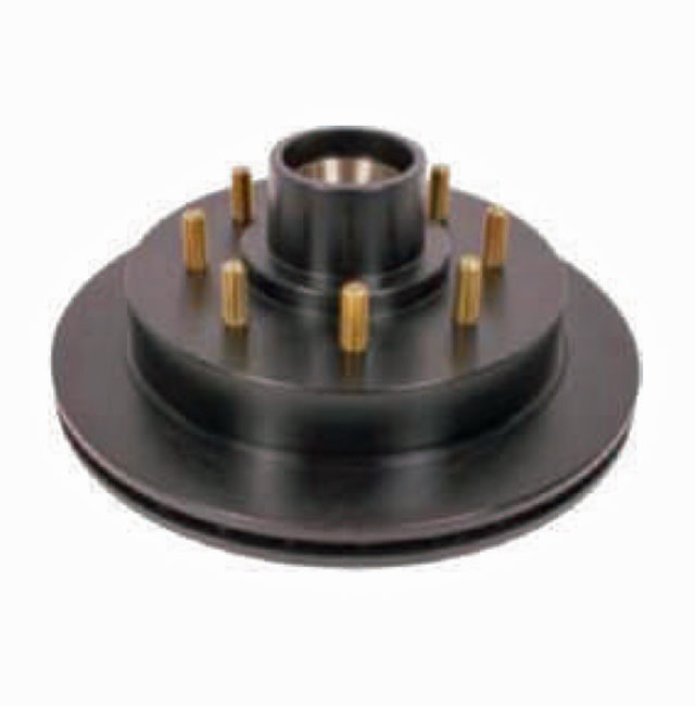 (image for) Trailer Hydraulic Disc Brake 13" E-Coat Integral Rotor/Hub Grease 1/2" Cups & Studs 7k Dexter/Redneck #008-R/H-133-7-8-E-S