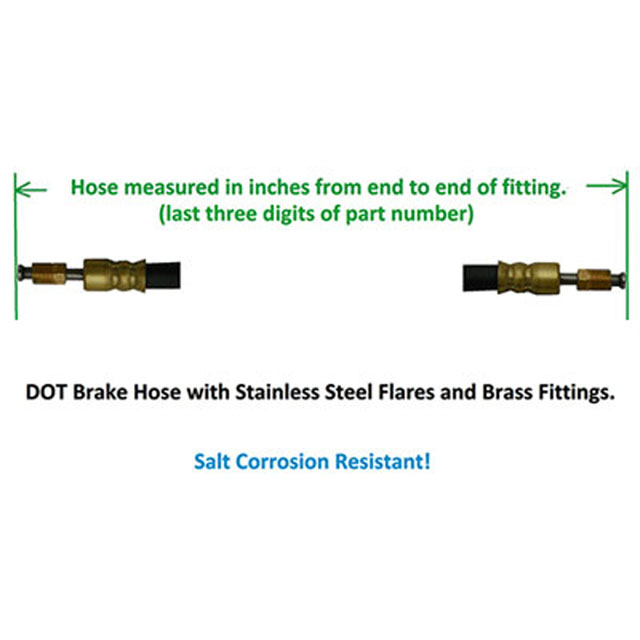 (image for) Trailer Dot Brake Hose 57" Dexter/Redneck #034-BH-3MFS-057