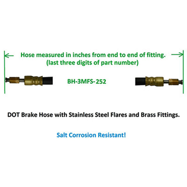 (image for) Trailer DOT Brake Hose 252" Dexter/Redneck #034-BH-3MFS-252