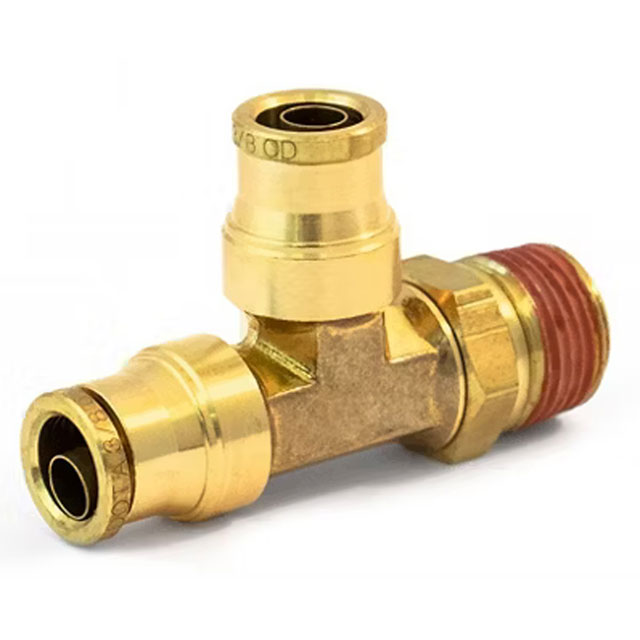 (image for) Trailer Air Brake Male Run Tee 3/8" PTC - 3/8" MPT Dexter/Redneck #97166PTC