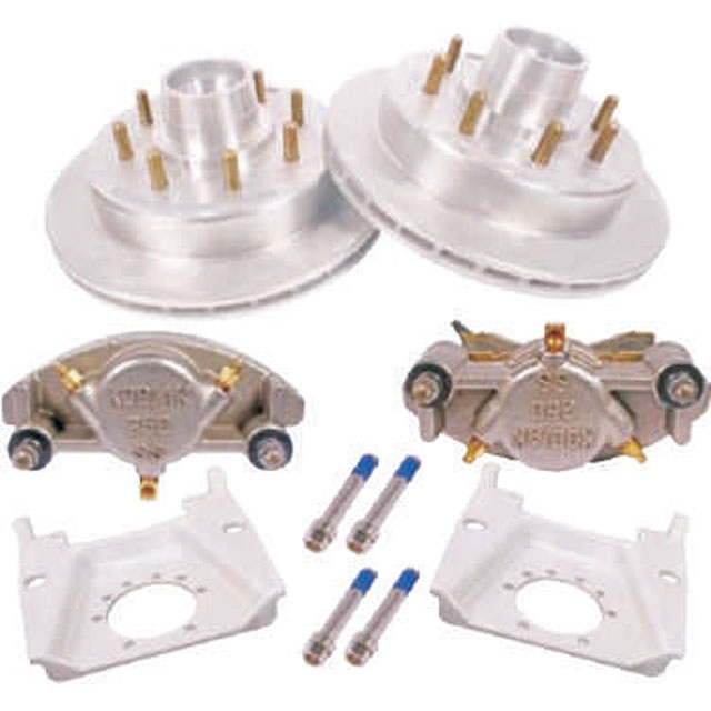 (image for) Trailer Hydraulic Disc Brake Kit Dacromet/Stainless 13" Integral Rotor 1/2" Stud Grease 7K Kodiak/Dexter #K71-2H-133-7-8-DSD