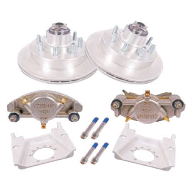(image for) Trailer Hydraulic Disc Brake Kit Dacromet/Stainless 13" Integral Rotor 9/16" Stud Oil 7K Kodiak/Dexter #K71-2H-133-7-9-DSD