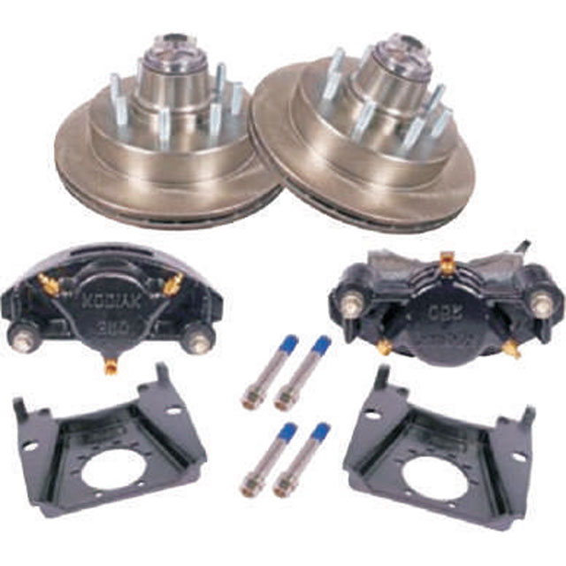 (image for) Trailer Hydraulic Disc Brake Kit Raw/E-Coat 13" Integral Rotor 9/16" Stud Grease 7K Kodiak/Dexter #K71-2H-133-7-9-REE
