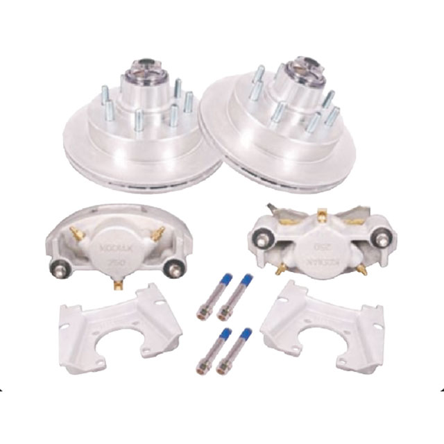 (image for) Trailer Hydraulic Disc Brake Kit Dacromet 13" Integral Rotor 9/16" Studs 8k Al-Ko Axle Kodiak/Dexter #K71-2H-133-8A-9-DDD