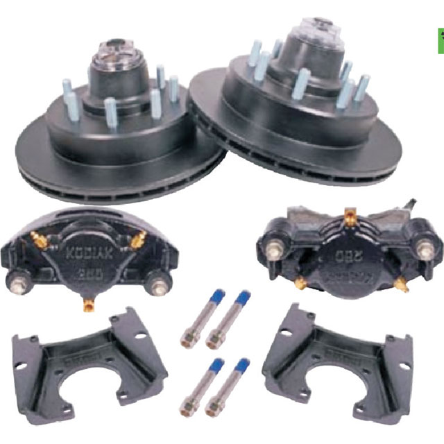 (image for) Trailer Hydraulic Disc Brake Kit E-Coat 13" Integral Rotor 9/16" Studs 8k Al-Ko Axle Kodiak/Dexter #K71-2H-133-8A-9-EEE