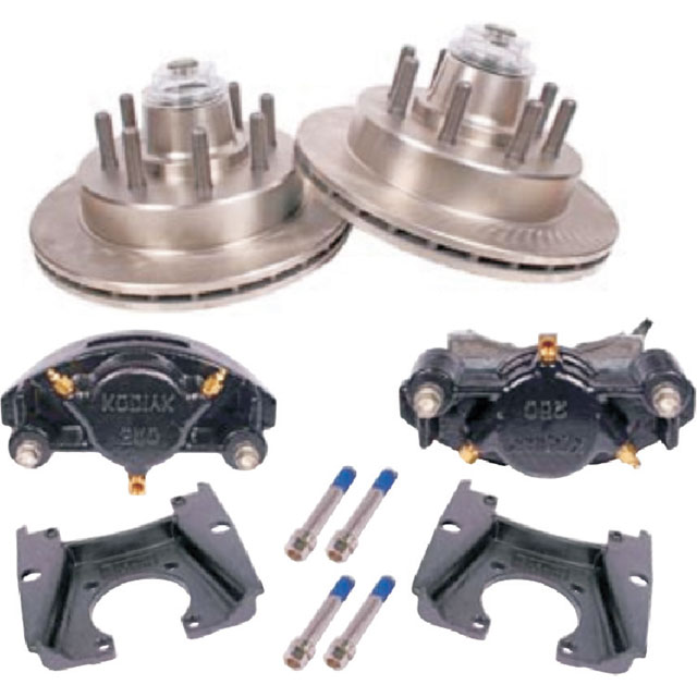 (image for) Trailer Hydraulic Disc Brake Kit Raw/Ecoat 13" Integral Rotor 5/8" Studs 8k Kodiak/Dexter #K71-2H-133-8D-5-REE