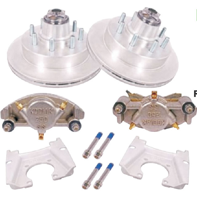 (image for) Trailer Hydraulic Disc Brake Kit Dacromet/Stainless 13" Integral Rotor 9/16" Studs 8k Kodiak/Dexter #K71-2H-133-8D-9-DSD