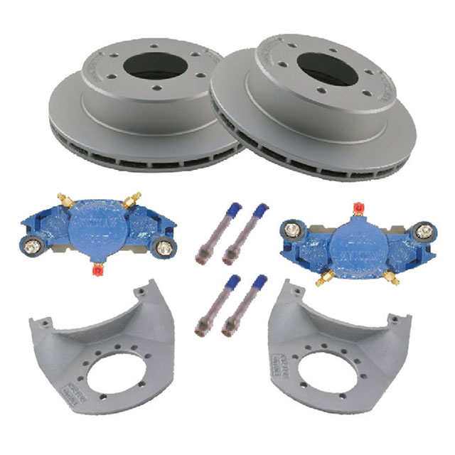 (image for) Trailer Hydraulic Disc Brake Kit Dacromet/KodaGuard 12" Slipover Rotor 5.2-6k Surge Brake Kodiak/Dexter #K71-2R-12-DKD-SB