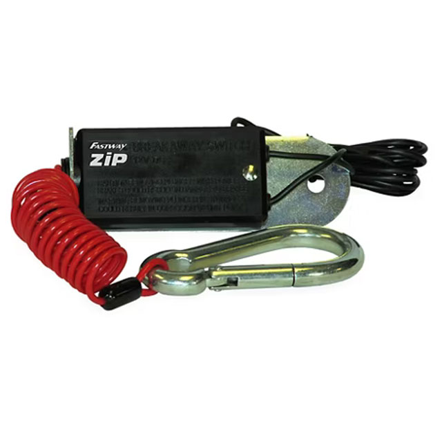 (image for) Trailer Breakaway Cable With Switch and Carabiner Clip 4' Zip Coiled Dexter/Redneck #80-00-2040