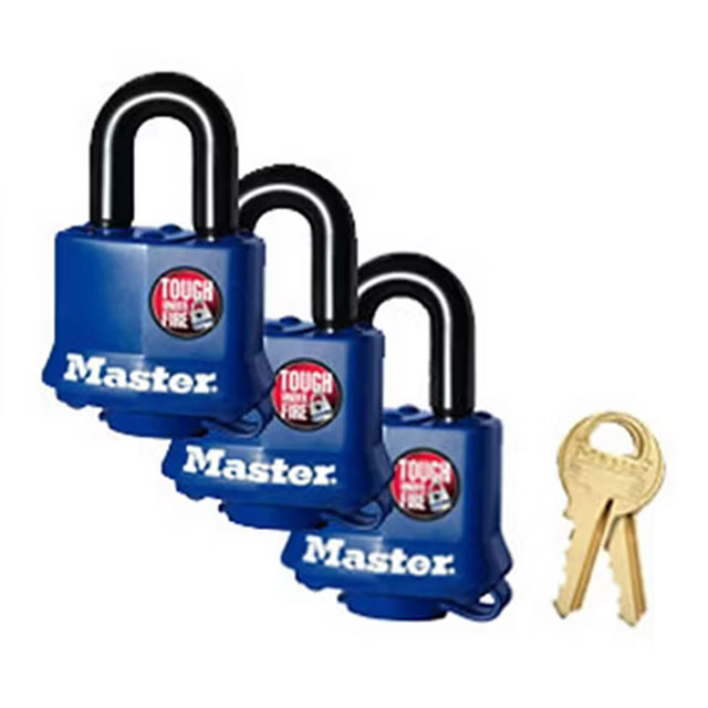 (image for) Covered & Laminated Padlock Triple Pack Keyed Alike Dexter/Redneck #312TRI