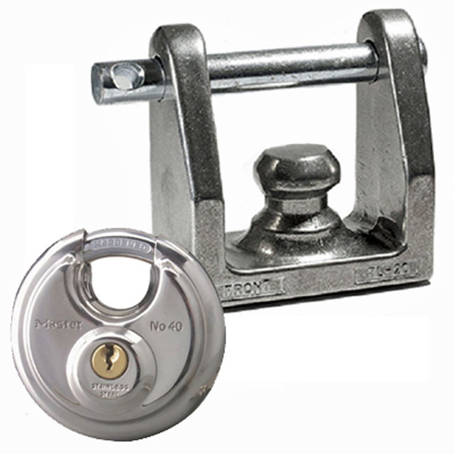 (image for) Trailer Blaylock Coupler Lock With Master Lock Padlock 1 7/8", 2", 2 5/16" Dexter/Redneck #EZHB2-40D
