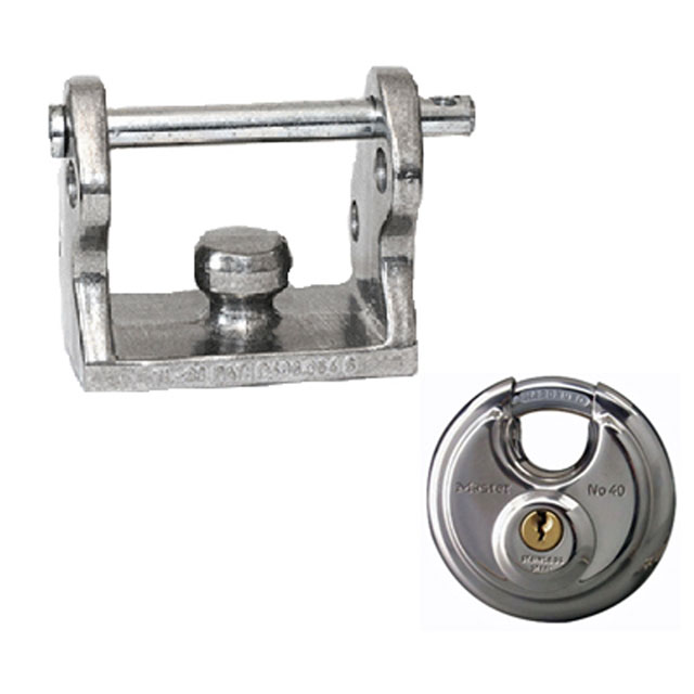 (image for) Trailer Blaylock EZ Coupler Bracket With Master Lock Padlock 1 7/8"-2"-2 5/16" Ball Dexter/Redneck #EZTL33-40D