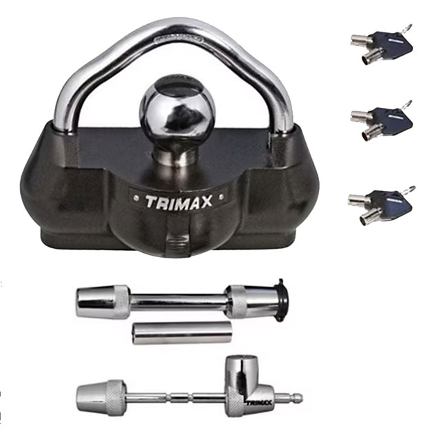 (image for) Trailer Trimax Coupler Lock Keyed Alike Combo Pack Dexter/Redneck #TCP100