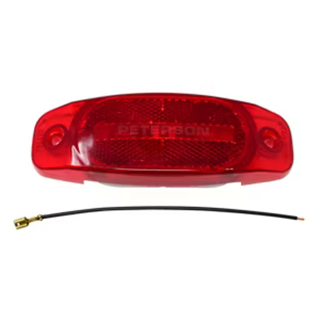 (image for) Trailer Surface Mount Marker Clearance Light Incandescent Red Reflex Hard Hat Style Dexter/Redneck #130R