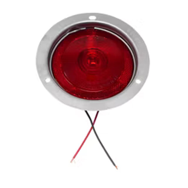 (image for) Trailer Stop/Turn/Tail Light Incandescent 4" Round Stainless Reflex Red Dexter/Redneck #413S-3
