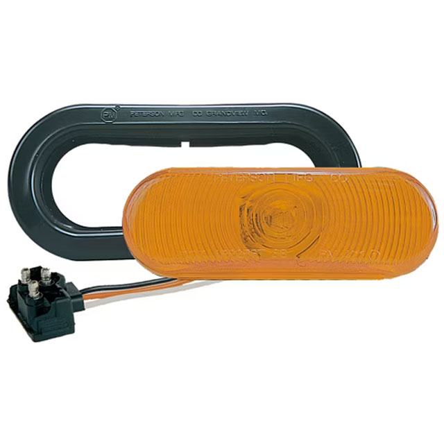 (image for) Trailer Turn Signal Light Kit LED 6'' Oval Amber Standard Dexter/Redneck #421KA