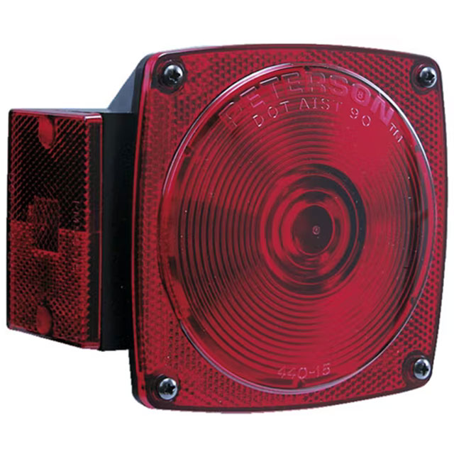 (image for) Trailer Stop/Turn/Tail Light Incandescent 4.5" Square Right Hand Red Standard Dexter/Redneck #440