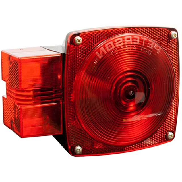 (image for) Trailer Stop/Turn/Tail Light Incadescent 4.5" Square Left Hand Red Standard Dexter/Redneck #444L