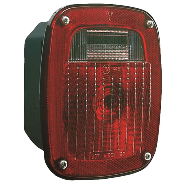 (image for) Trailer Stop/Turn/Tail Light Incandescent 6 1/4" 5 Function Stud Mount Red Reflex Dexter/Redneck #445