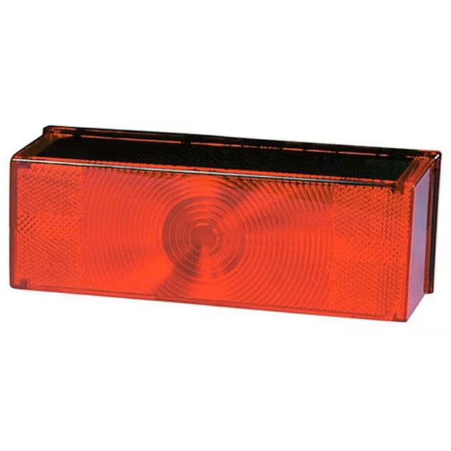 (image for) Marine Trailer Stop/Turn/Tail Light 8" Rectangular 1 Bulb Right Hand Red Dexter/Redneck #456