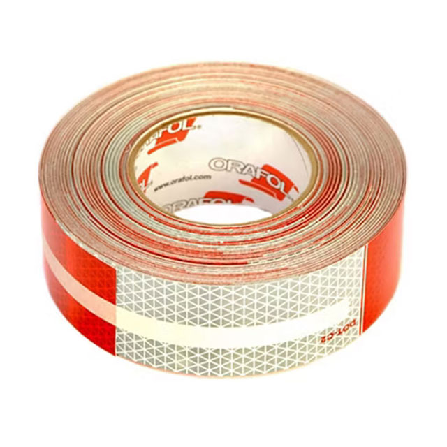 (image for) Trailer Oralite Conspicuity Tape 2" Wide 6" Red X 6" White Krisscut 150' Roll Dexter/Redneck #5649KC