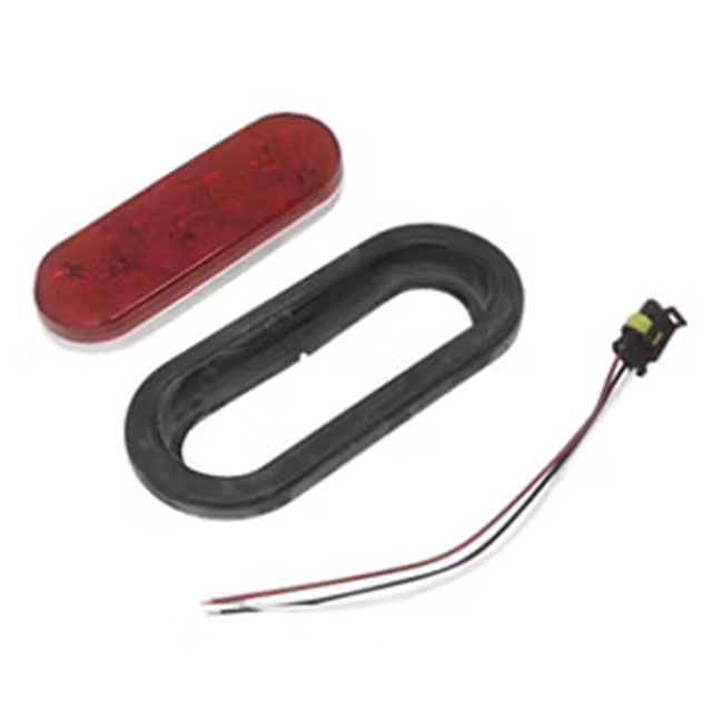 (image for) Trailer Stop/Turn/Tail Light Kit LED 6'' Oval 10 Diode Red Lumenx Amp Plug Dexter/Redneck #820R-10K