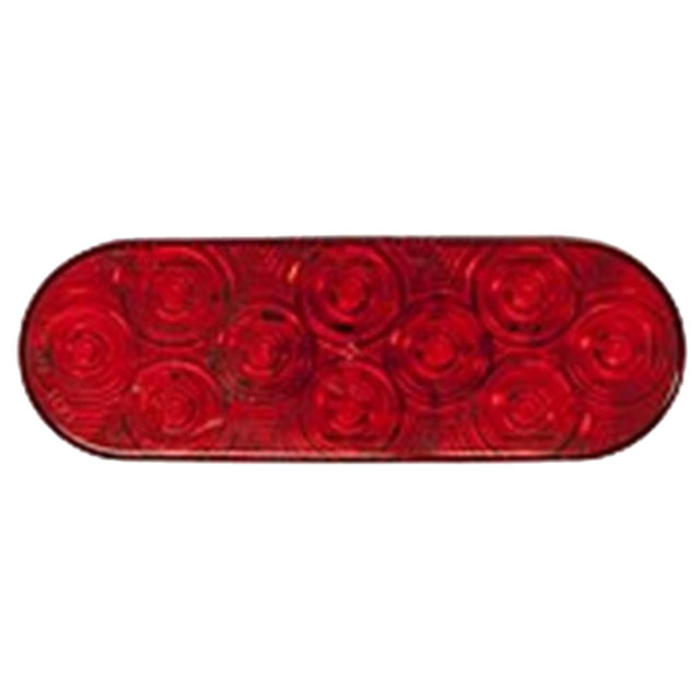 (image for) Trailer Stop/Turn/Tail Light Only LED 6'' Oval 10 Diode Red Lumenx Dexter/Redneck #821R-10