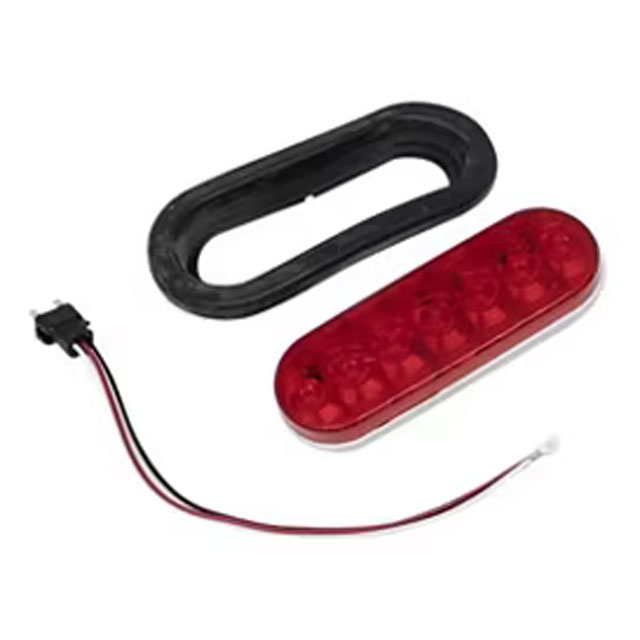 (image for) Trailer Stop/Turn/Tail Light Kit LED 6'' Oval 7 Bulb Red Lumenx Dexter/Redneck #821R-7