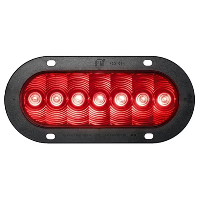 (image for) Trailer Stop/Turn/Tail Light Only 6'' Oval Red Lumenx Dexter/Redneck #822R-7
