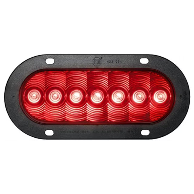 (image for) Trailer Stop/Turn/Tail Light Only LED 6'' Oval Red Lumenx Dexter/Redneck #823R-7