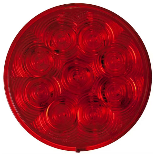 (image for) Trailer Stop/Turn/Tail Light Only LED 4'' Round 9 Diode Red Lumenx Dexter/Redneck #826R-9
