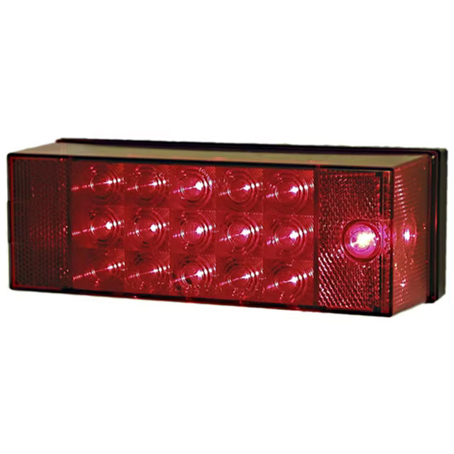 (image for) Marine Trailer Stop/Turn/Tail Light Only LED Rectangular Right Hand Red Dexter/Redneck #856