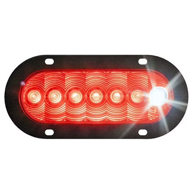 (image for) Trailer Stop/Turn/Tail/Backup Light Only LED 6'' Oval Red Cyclops Dexter/Redneck #881-7