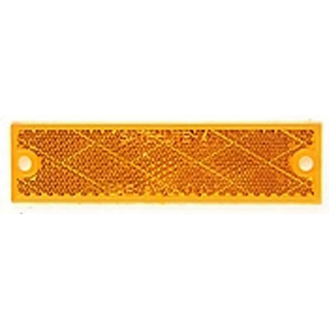 (image for) Trailer Reflector Amber 4.38" Rectangular Two Stud Attach Adhesive Back Dexter/Redneck #B487A