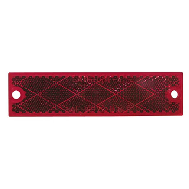 (image for) Trailer Reflector 4 3/8" Red Rectangular Adhesive Back Two Stud Attach Dexter/Redneck #B487R