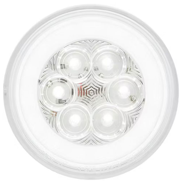 (image for) Trailer Back Up Light LED 4" Round 21 Diode DOT Comianplt White Glolight Dexter/Redneck #BUL101CB