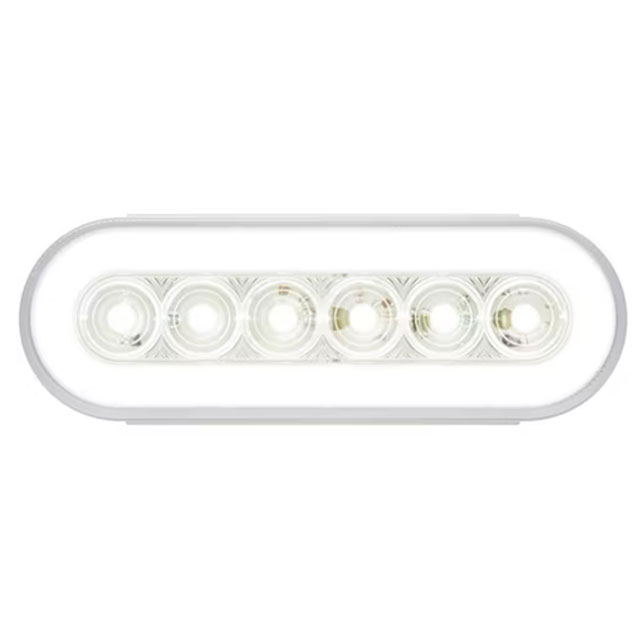 (image for) Trailer Back Up Light LED 6" Oval 22 Diode DOT Compliant White Glolight Dexter/Redneck #BUL111CB