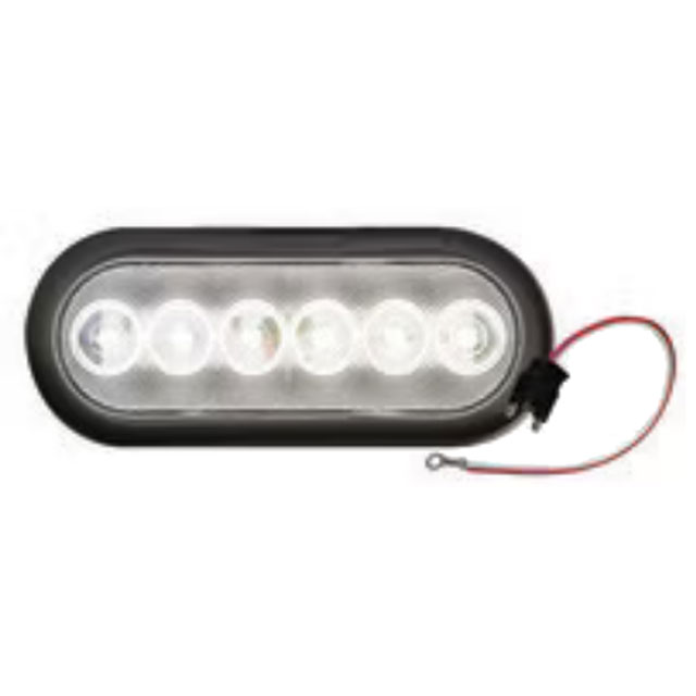 (image for) Trailer Back Up Light LED 6" Oval 6 Diode DOT Compliant Clear Fleet Dexter/Redneck #BUL12CB