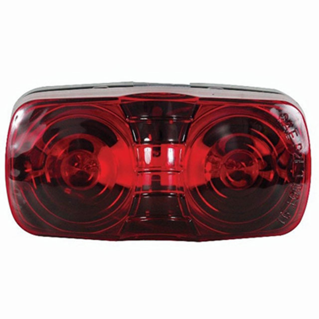 (image for) Trailer Marker Clearance Incandescent Light Only Oblong 2 Bulb Red Dexter/Redneck #LT01-210