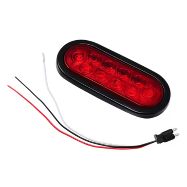 (image for) Trailer Stop/Tail/Turn Light LED 6" Oval 10 Diode Red Dexter/Redneck #LT04-150