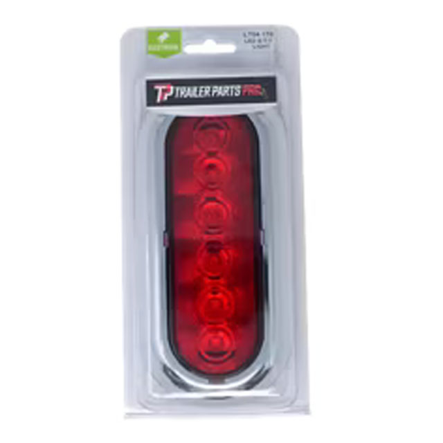 (image for) Trailer Stop/Tail/Turn Light LED 6" Oval Red Fleet Dexter/Redneck #LT04-170