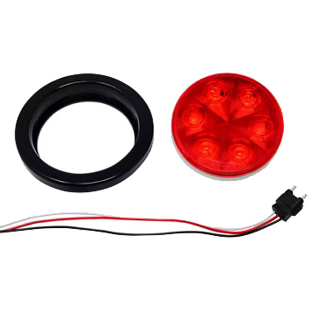 (image for) Trailer Stop/Turn/Tail Light Kit LED 4'' Round 7 Diode Red Dexter/Redneck #LT04-210