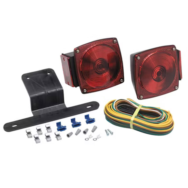 (image for) Trailer Stop/Tail/Turn Light Kit Incandescent 4.75" Square 2 Bulb Red Dexter/Redneck #LT08-115