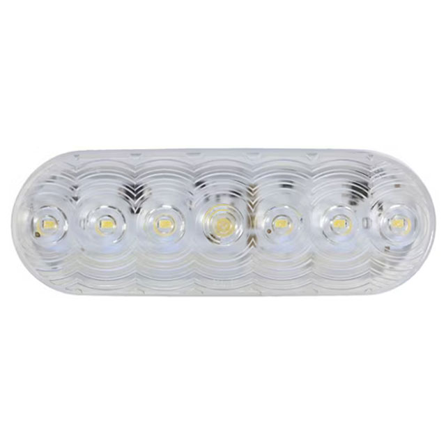 (image for) Trailer Back Up Light LED 6" Oval 7 Diode Lumenx Clear Dexter/Redneck #M821C-7