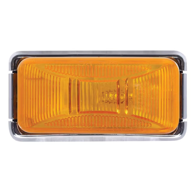 (image for) Trailer Marker Clearance Light Kit Incanedescent 2.78" Rectangular Mini Thinline 1 Bulb Amber Standard Dexter/Redneck #MC91AB