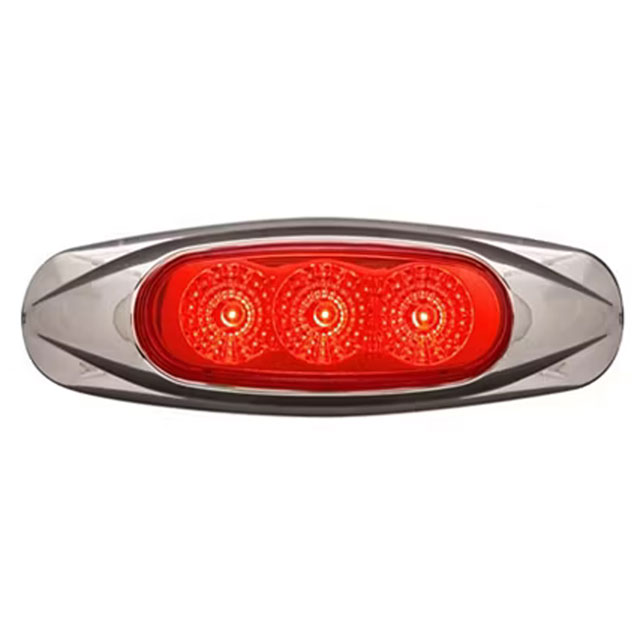 (image for) Trailer Marker Clearance Light With Trim 3" Oval 3 Diode Red Dexter/Redneck #MCL-17RB