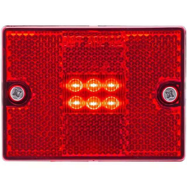 (image for) Trailer Marker Clearance Light LED 2.875" Rectangular Red Stud Mount Dexter/Redneck #MCL-36RB